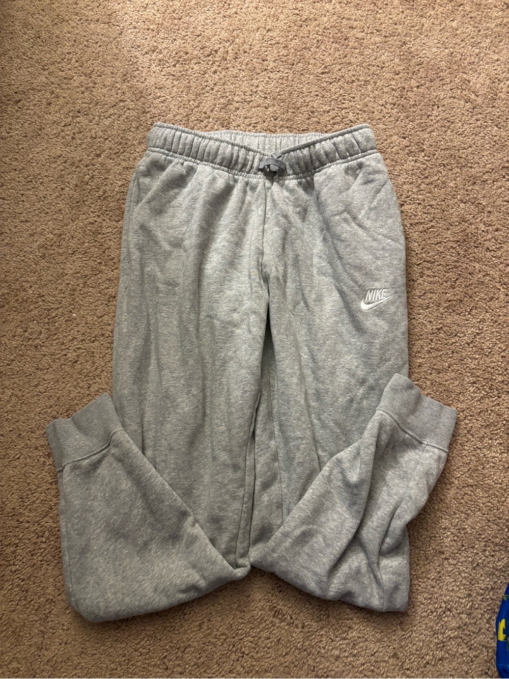 Nike Light Gray Heather Jogger Sweatpants with White Swoosh